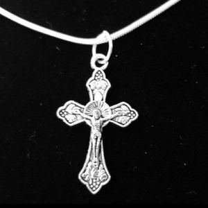 Retro Inspired Cross .925 Sterling Silver Necklace